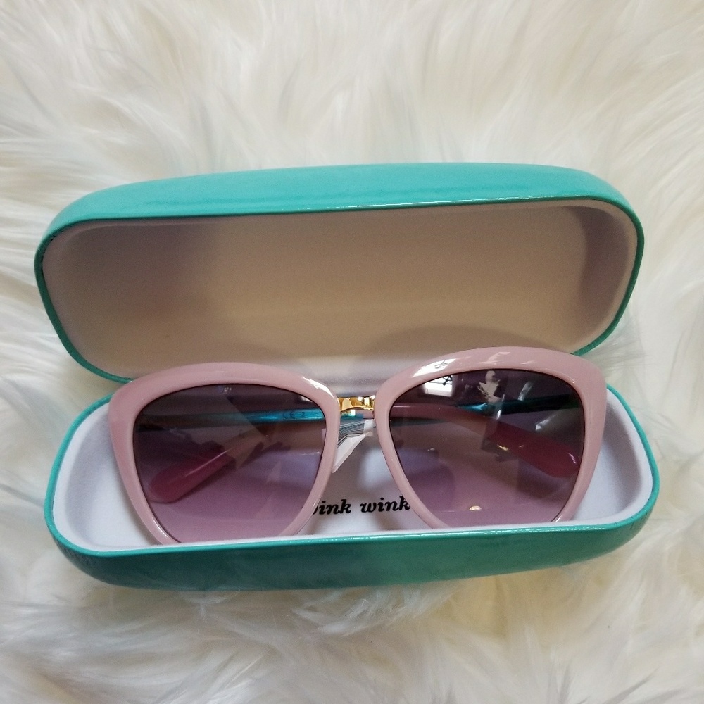 NWT Kate Spade Cissy Cat Pink Gold Sunglasses - Picture 5 of 8